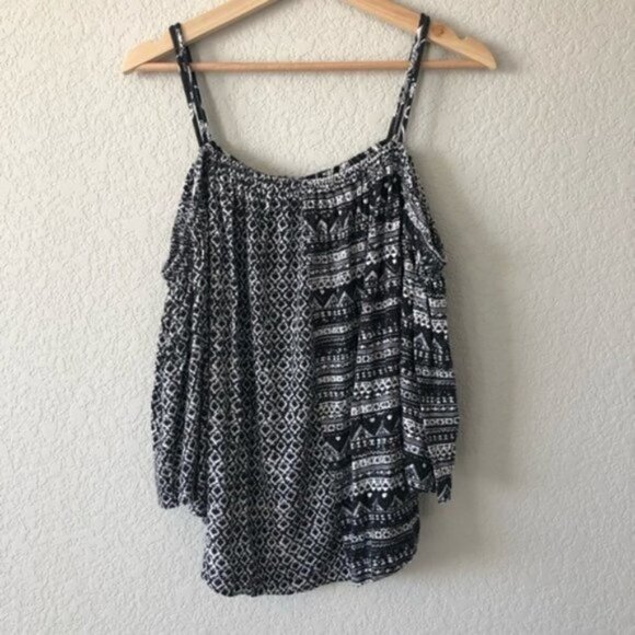 Anthropologie Deletta Black & White Reeve Cold Shoulder Long Sleeve M - Picture 5 of 9